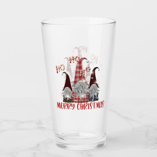 feestelijke feestelijke feestelijke gnomen glas (Voorkant)