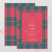 Feestelijke feestelijke kerstfeestuitnodiging kaart (Voorkant / Achterkant)