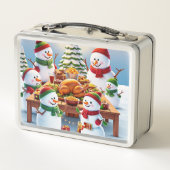 Feestelijke feestelijke lunchbox met rendier en pi (Achterkant)