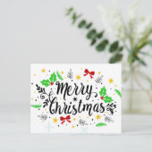 feestelijke feestkerst briefkaart (Staand voorkant)