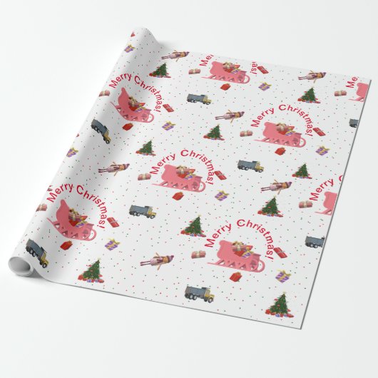 feestelijke feestkerst cadeaupapier (Uitgerold)