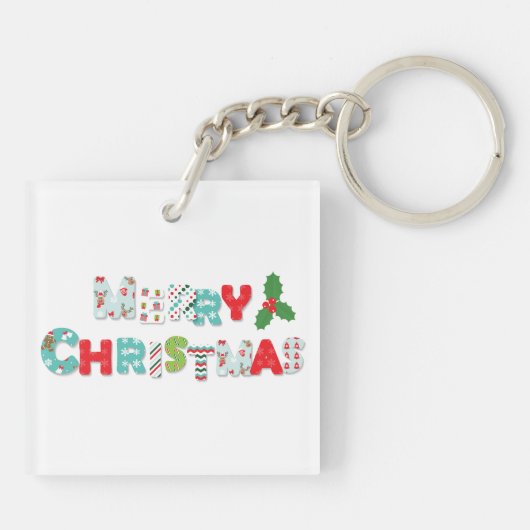 feestelijke feestkerst | FEESTDAGEN Sleutelhanger (Achterkant)