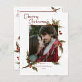 feestelijke feestkerst | Holly | Foto Briefkaart (Voorkant / Achterkant)