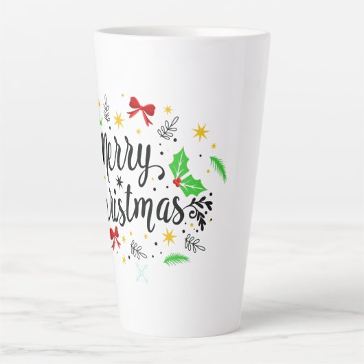 feestelijke feestkerst latte mok (Voorkant)