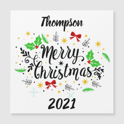 feestelijke feestkerst magnetische uitnodiging (Voorkant)