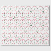 feestelijke feestkerst op maat van uw eigen naam cadeaupapier (Vlak)