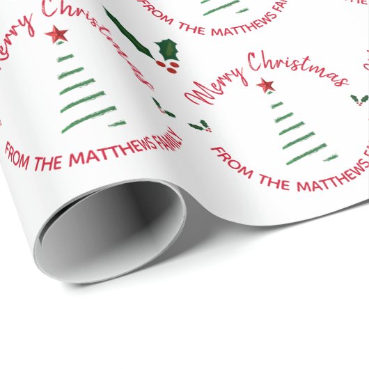 feestelijke feestkerst op maat van uw eigen naam cadeaupapier (Rol Hoek)