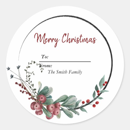 feestelijke feestkerst ronde sticker (Voorkant)