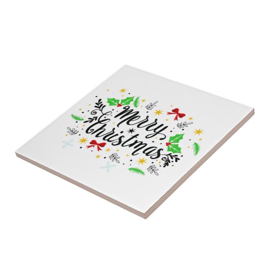 feestelijke feestkerst tegeltje (Zijkant)