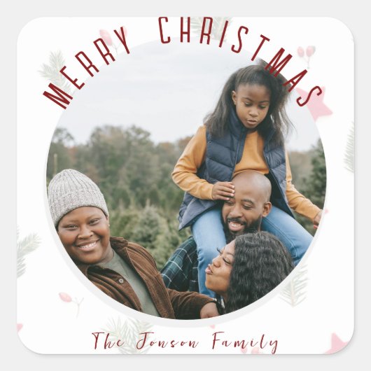 feestelijke feestkerst vierkante sticker (Voorkant)