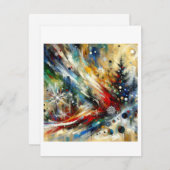 Feestelijke feestvreugde: Abstract expressionistis Feestdagenkaart (Voorkant / Achterkant)