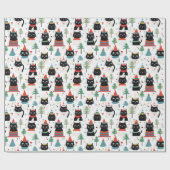 Feestelijke Feline Fun Christmas Gift Wrap Cadeaupapier (Vlak)