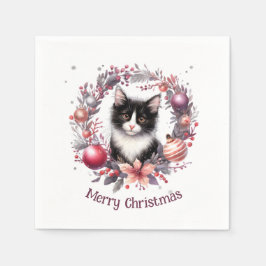 Feestelijke Feline in een Vakantiekrans 3 - Servet