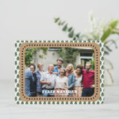 Feestelijke FELIZ NAVIDAD Kerstboom Foto Feestdagenkaart (Staand voorkant)