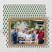 Feestelijke FELIZ NAVIDAD Kerstboom Foto Feestdagenkaart (Voorkant / Achterkant)