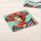 Feestelijke Fiesta Mariachi Party Kartonnen Onderzetters (Schuin)