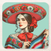 Feestelijke Fiesta Mariachi Party Kartonnen Onderzetters (Voorkant)