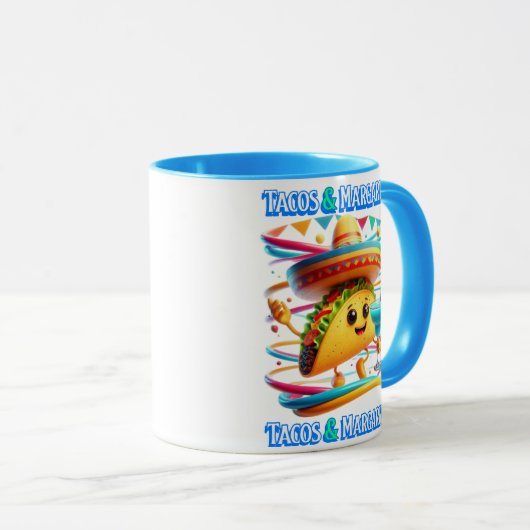Feestelijke Fiesta Smaken taco's en margarita's Mok (Voorkant rechts)