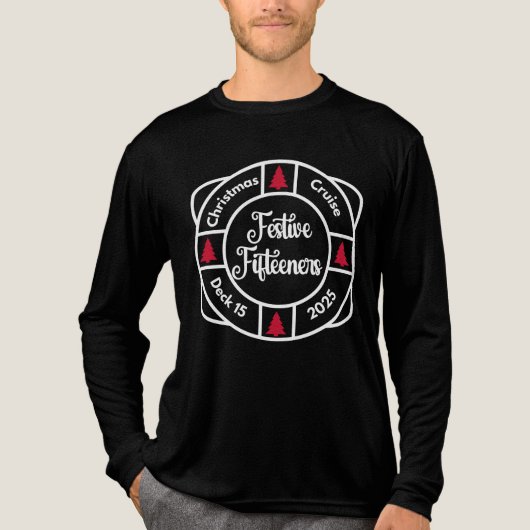 Feestelijke Fifteeners Black Crewneck T-shirt (Uni (Voorkant volledig)