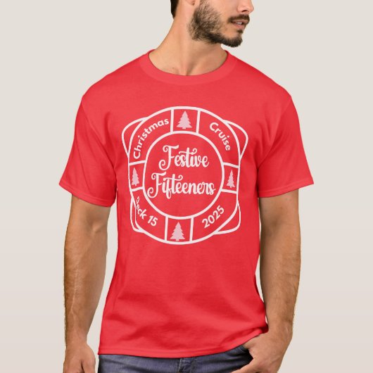 Feestelijke Fifteeners Classic Crew T-shirt (rood) (Voorkant)