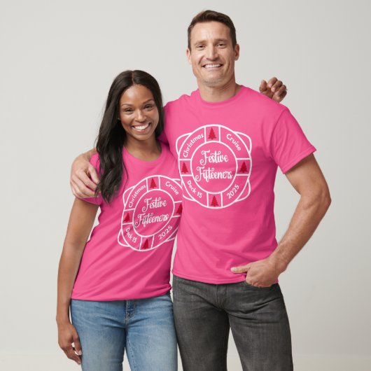 Feestelijke Fifteeners Classic Crew T-shirt (Roze) (Unisex)