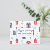 Feestelijke fijne feestdagen makelaardij  feestdagenkaart (Staand voorkant)