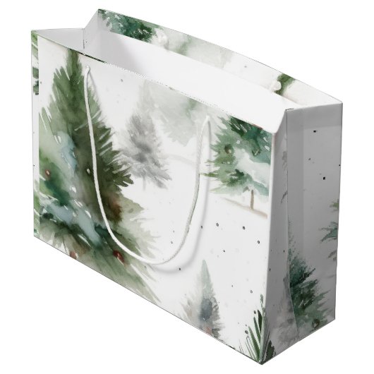 Feestelijke Fir Tree Gift Bag Groot Cadeauzakje (Achterkant Gekanteld)