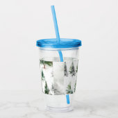 Feestelijke Fir Tree Plastic Tumbler met Stro Acryl Drinkbeker (Links)
