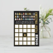 Feestelijke Fir Trees, Kerstfeest Bingo Kaart (Staand voorkant)