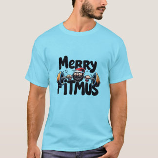 Feestelijke Fitness Leuk Vrolijk Kerstfeest T-shir T-shirt