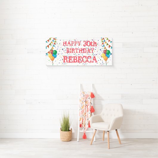 Feestelijke flair: gepersonaliseerde Confetti verj Spandoek (Insitu)