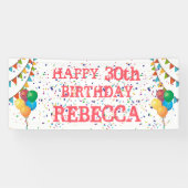 Feestelijke flair: gepersonaliseerde Confetti verj Spandoek (Horizontaal)