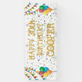 Feestelijke flair: gepersonaliseerde Confetti verj Spandoek (Verticaal)