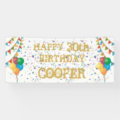 Feestelijke flair: gepersonaliseerde Confetti verj Spandoek (Horizontaal)