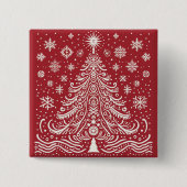 Feestelijke flair: Kerstboom Buttonnen & Patches Vierkante Button 5,1 Cm (Voorkant)