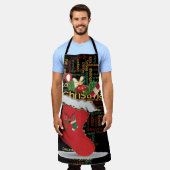 Feestelijke Flair: Kerstmis Chef's Special Day Schort (Gedragen)