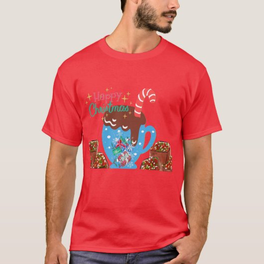 Feestelijke Flair Kerstmis T-shirt (Voorkant)