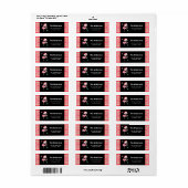 Feestelijke Flamingo en Roze Plaid Etiket (Full Sheet)