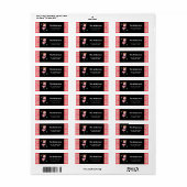 Feestelijke Flamingo en Roze Plaid Etiket (Full Sheet)