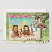 Feestelijke Flamingo Kerstkaarten Kaart (Voorkant)
