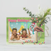 Feestelijke Flamingo Kerstkaarten Kaart (Staand voorkant)