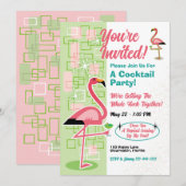Feestelijke Flamingo Party uitnodigingen (Voorkant / Achterkant)