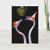 Feestelijke Flamingo's Christmas Kaart (Voorkant)