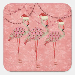 Feestelijke Flamingo's Roze Vakantie Sticker