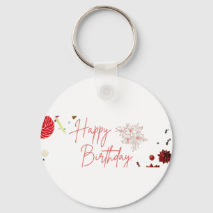 Feestelijke Flat Lay Verjaardagsfeest Achtergrond Sleutelhanger