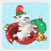 Feestelijke Fleece Gebroken Bauble Sticker (Voorkant)