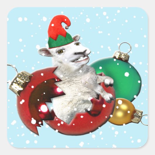 Feestelijke Fleece Gebroken Bauble Sticker (Voorkant)