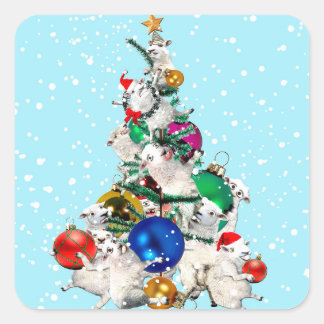 Feestelijke Fleece Tree Sticker
