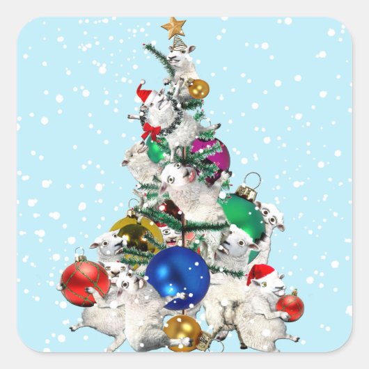 Feestelijke Fleece Tree Sticker (Voorkant)