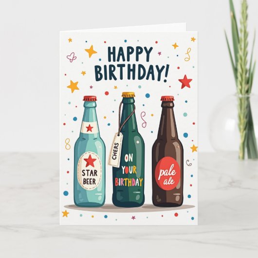 Feestelijke Flessen Confetti Kaart (Voorkant)